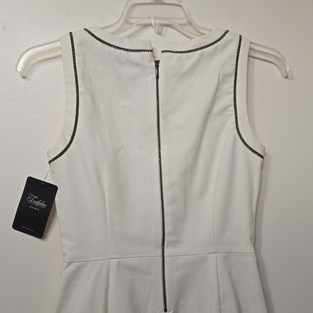 Zara TRAFALUC White Mini Pencil Dress Sleeveless Romantic Minimalist Size M NWT - Picture 6 of 7
